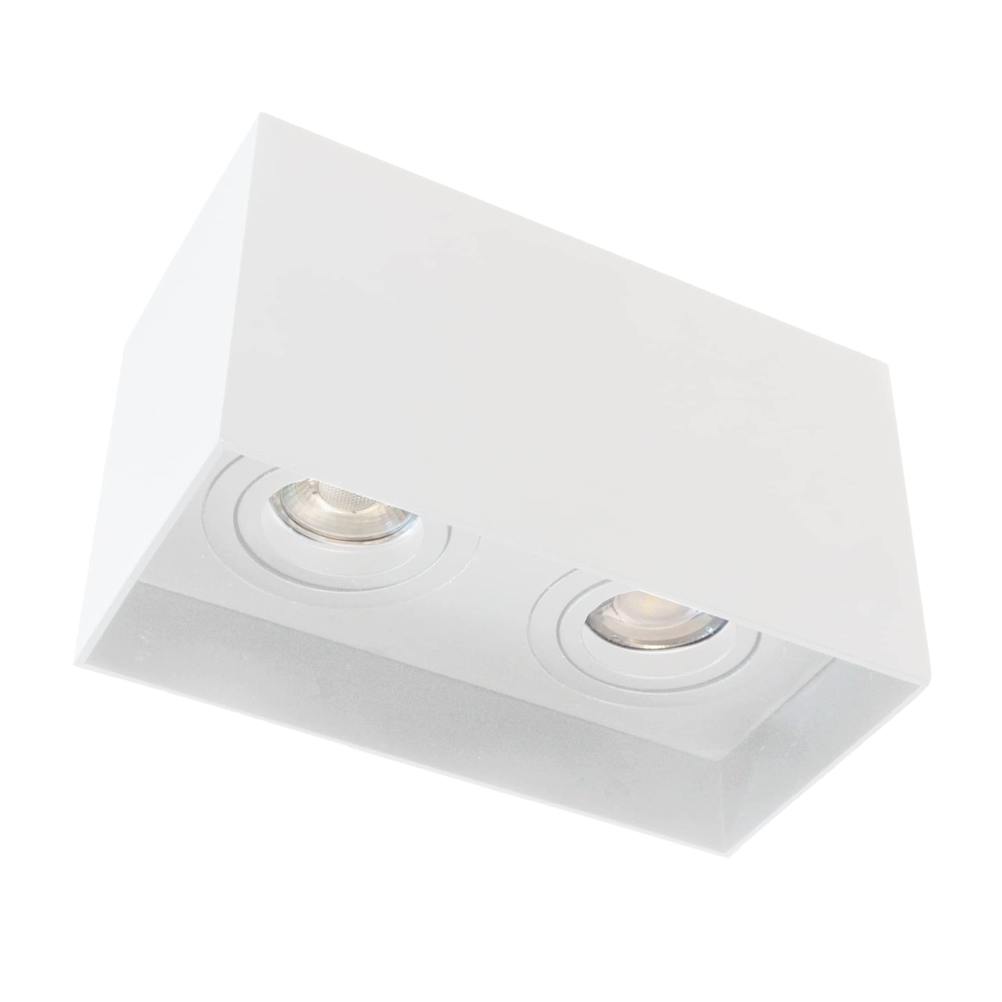 wonderlamp - Foco techo superficie 2 puntos de luz, Blanco, Orientable 30º, Bombilla GU10, Classic