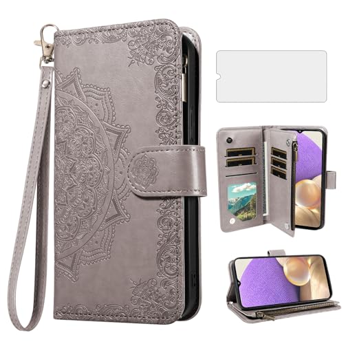 Samsung A32 5G coque fleur Asuwish grise pour libérer vos mains lors de vos sorties en ville