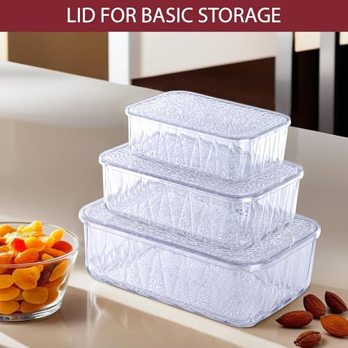 Image of Kuber Industries 4600 ml Acrylic Stackable Kitchen Food Storage Container for Home with Lid | Freeze Organizer Items and Storage Organizer Box for Snacks and Dry Fruits | Transparent
