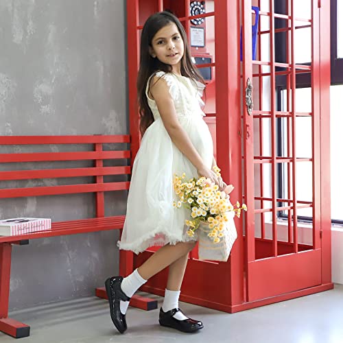 MK MATT KEELY Girls' Black Leather Shoes School Uniform Leisure Mary Jane Princess Shoes3