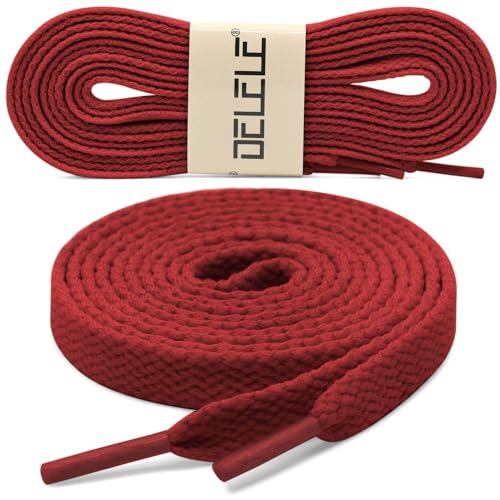 Image of DELELE 2 Pair Super Quality 24 Colors Flat Shoe laces 5 /16 inch Wide Shoelaces for Athletic Running Sneakers Shoes Boot Strings