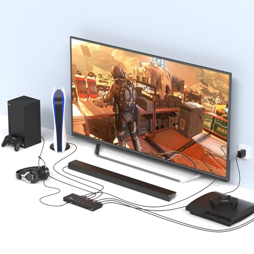 Switch HDMI de aluminio con soporte HDCP 2.3 y salida de audio 7