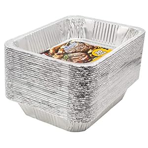 EHOMEA2Z Aluminum Pans Disposable Half Size (30 Pack) 9×13 Prepping, Roasting, Food, Storing, Heating, Cooking, Chafers, Catering, Crawfish Trays