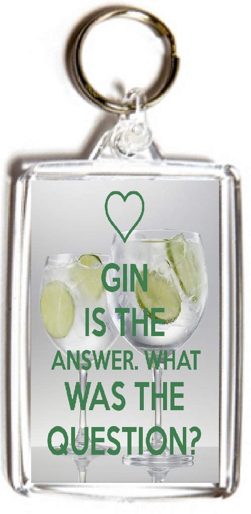 Gin is the Answer. What was the Question? - Double Sided Medium Keyring