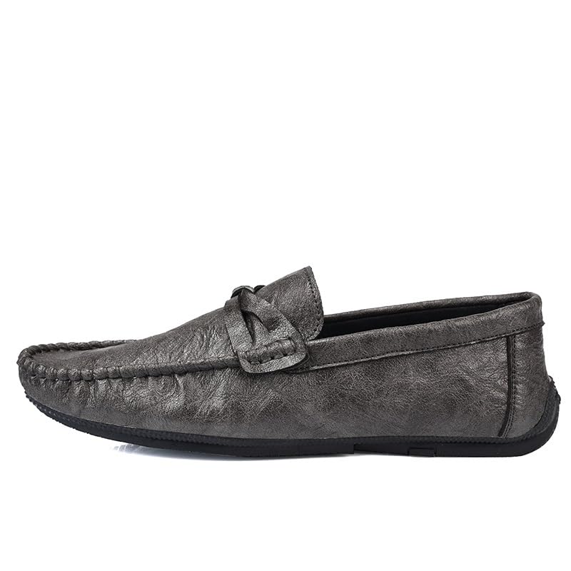 Mens Loafers Round Toe Vegan Leather Loafer Shoes Flexible Comfortable Anti-Slip Classic Walking Slip-on2