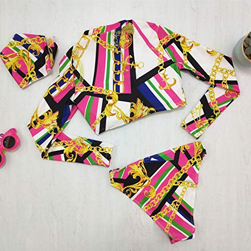A2A Two Piece Swimsuits for Women Long Sleeve Rashguard Shirt Athletic Tankini Set Print Bathing Suit Beachwear