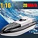 HighSound Remote Control Boat, High Speed 1:16 Racing RC Boats, 2.4GHz Transmitter with Extra Battery Set, Freshwater Only (Black)