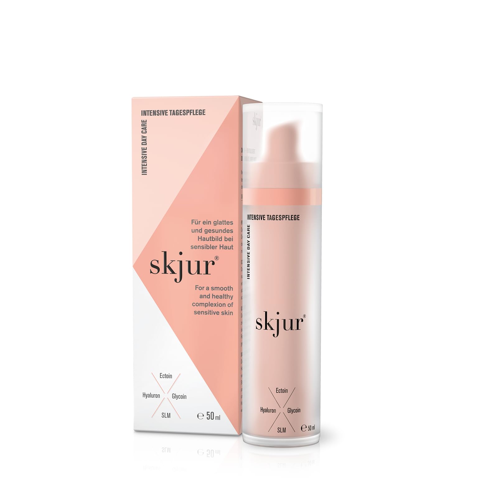 Skjur intensive Tagespflege - Gesichtscreme Damen für trockene Haut [mit Hyaluron & Ectoin] - Tagescreme Gesicht gegen Falten - Gesichtspflege - Feuchtigkeitscreme Gesicht - Vegane Skincare (50ml)