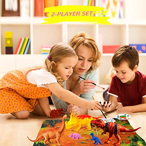 KITOART Dinosaur Painting Kits Arts and Crafts for Kids, Dinosaur Toys for Kids with Play Mat, DIY Painting Toys for Boys & Girls for Age 3 4 5 6 7 8 (58 Pcs)
