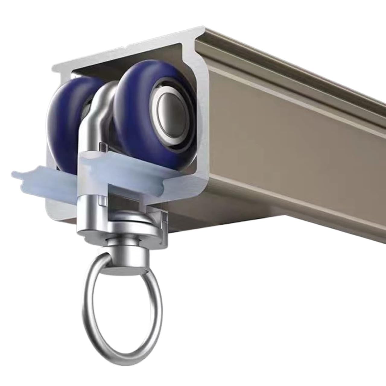 Système de rail de porte coulissante robuste en acier pour baie vitrée et séparation d'intimité