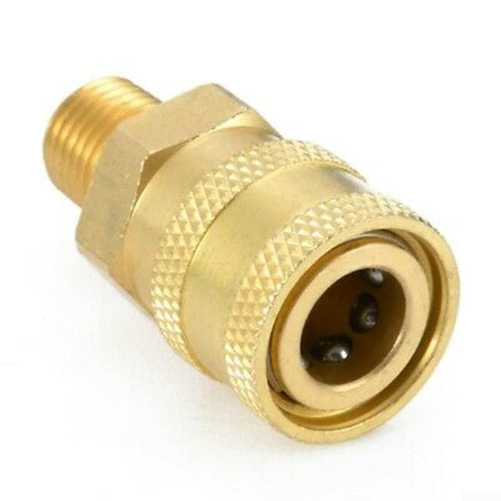 Connettore a sgancio rapido a 1/4" adattatore maschio a pressione Rondella Accoppiamento, ottone durevole, raccordi a sgancio rapido/scollegamento adattatore per idropulitrice