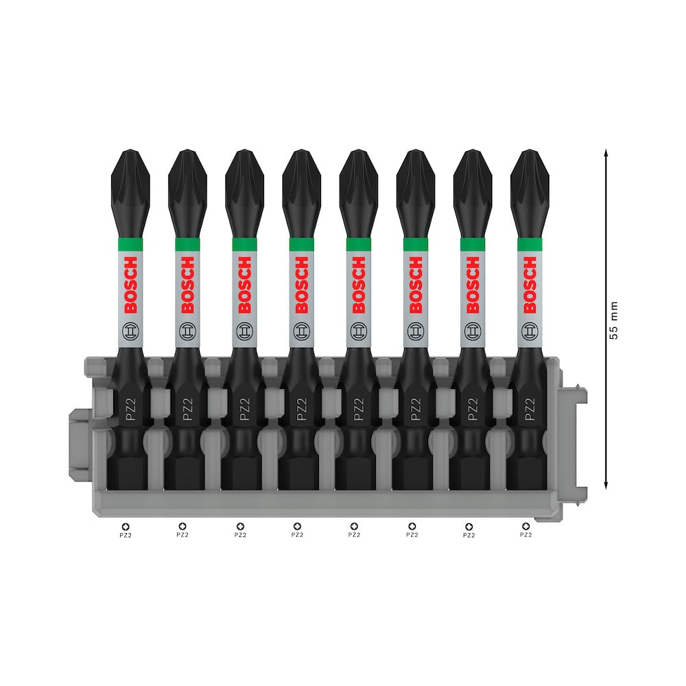 Bosch Professional Accessories 2608522331-Tornavida Ucu "SET" Impact Control PZ2 50 mm 8-parça, 0 W, 0 V
