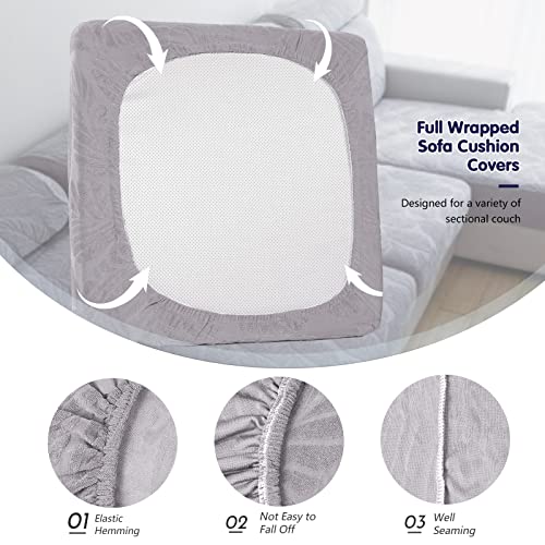 Foreate Non-Slip Sectional Couch Covers For Chair/Loveseat/3 Cushion/4 Cushion Sofa Stretch Cushion Covers For Sectional Sofa L Shape, Sofa Protector From Kids And Pets, Grey (Only 1 Piece) #TOP5