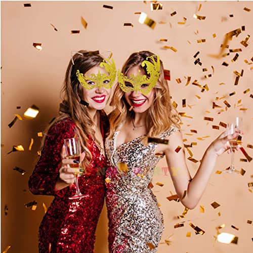 Image of Wanna Party Masquerade Mask /Golden Butterfly Fashion Eye Mask for Women Venetian Lace Eye Masks for Carnival Prom Ball Fancy Dress Party Supplies-Gold