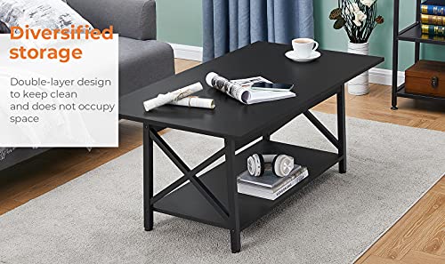 Greenforest Coffee Table 43.3 X 23.6 Inch With Folding Desk For Living Room, Black #TOP3