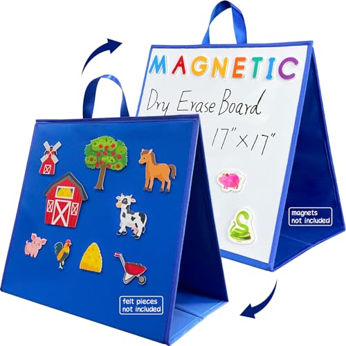 PENGFULL Felt Flannel Board/Dry Erase White Board for Toddlers,17.3 *...