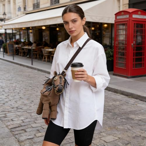 Sac à bandoulière tendance à poches multiples et sangle réglable en PU
