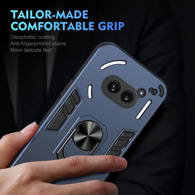 Image of ShieldTech PC Back Cover Case for Nothing Phone 2a Plus | Ring Stand | Camera Protection Blue Mobile Phone Back Cover Case for Nothing Phone 2a Plus | Blue Back Cover