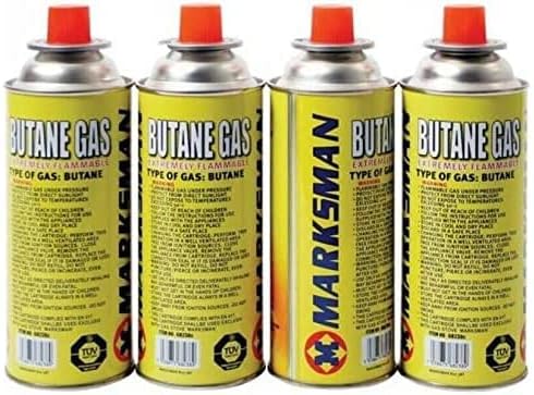220g Butane Gas Canisters and Portable Camping Gas Cooker Stove Single Burner Butane BBQ Caravan Outdoor Party Stove comes with Carry Case (4 x Canisters Only)