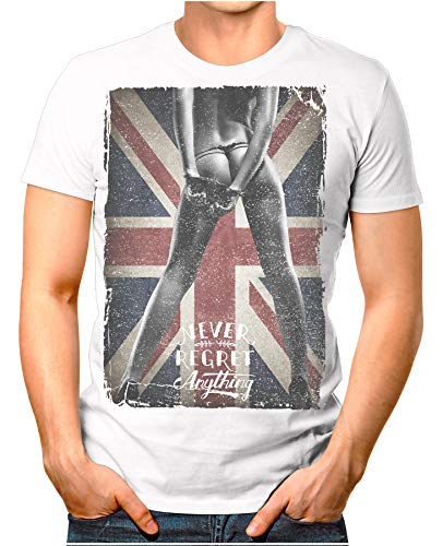 T-shirt Union Jack Sexy Girl Vintage coupe confortable anti-déformation