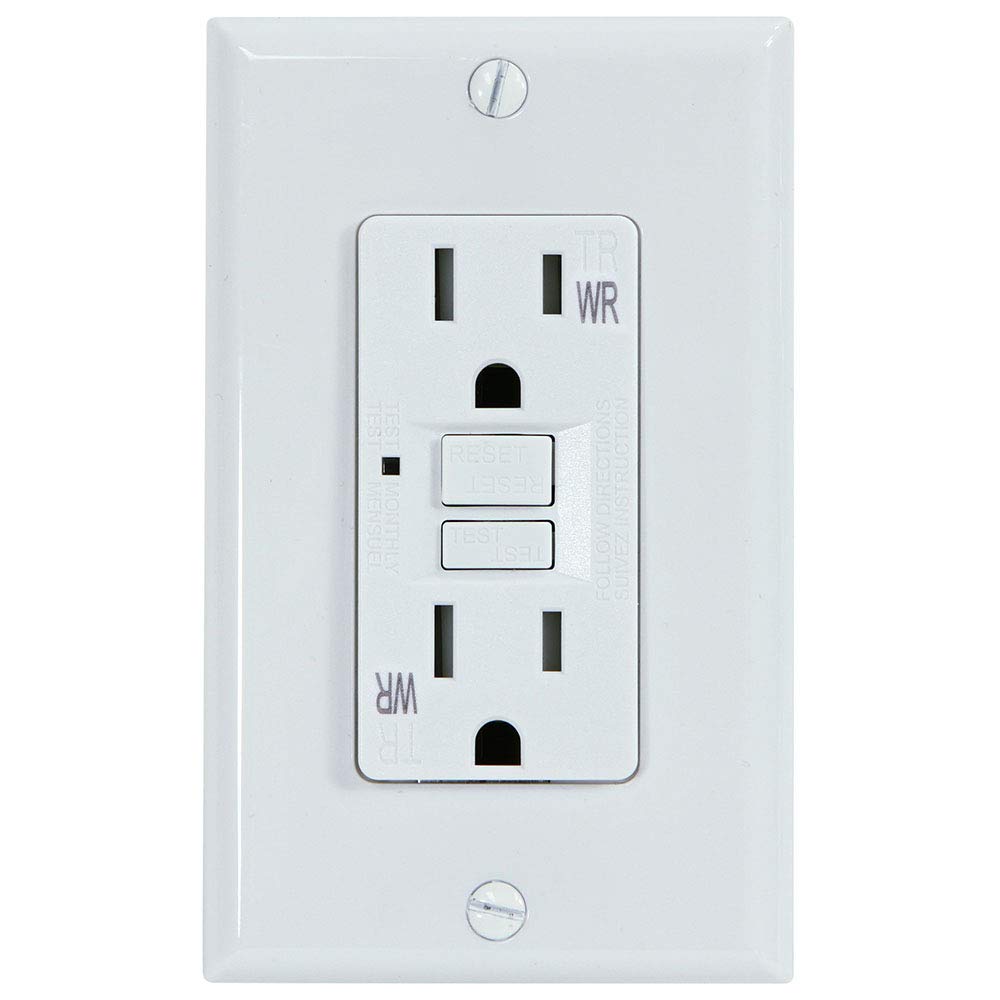 Universal Security Instruments G1415TWRWH-MR (Single Pack) GFCI Outlet, White
