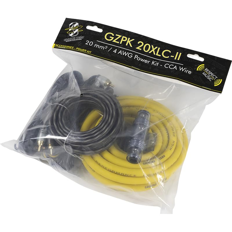 Ground Zero GZPK 20XLC-II – set di cavi di alta qualità da 20 mm² per cablaggio di alimentazione e segnale