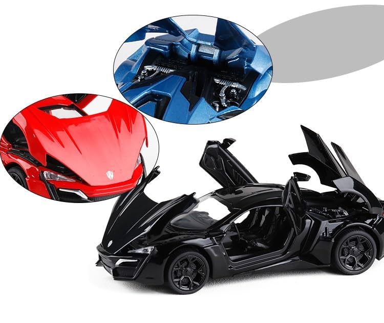 Image of Lykan Hyper Toy car Metal Die Cast Open Door Sports Car Toy for Boys with Light & Car Sound for Kids (Red)