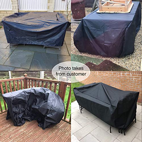 Gemitto Outdoor Patio Furniture Cover, 420D Heavy Duty Waterproof Patio Table Covers, Wind Dust Proof Anti-Uv Durable Protective Covers For Bad Weather Rain Winter Snow(74.8X46X24 Inch) #TOP2