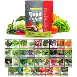 Gardeners Basics Seed Safe Kit - 35 Easy to Grow Heirloom Vegetable Seeds for Beginners - Non GMO Garden Starter Set with 17,000+ Seeds - Gardening Gift for Families