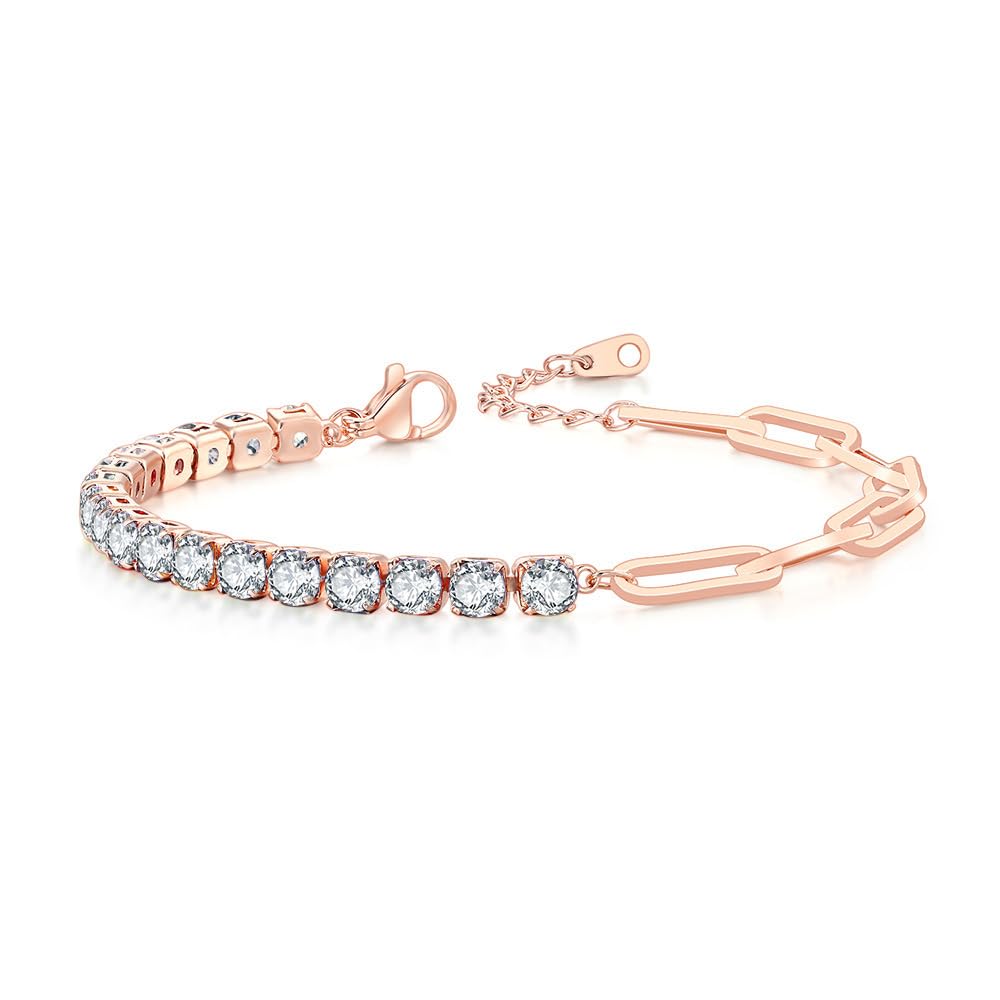 Yellow ChimesBracelet for Women and Girls Fashion Crystal Bracelets for Women | Rosegold Plated Tennis Cubic Zirconia China Bracelet | Birthday Gift For Girls & Women Anniversary Gift for Wife