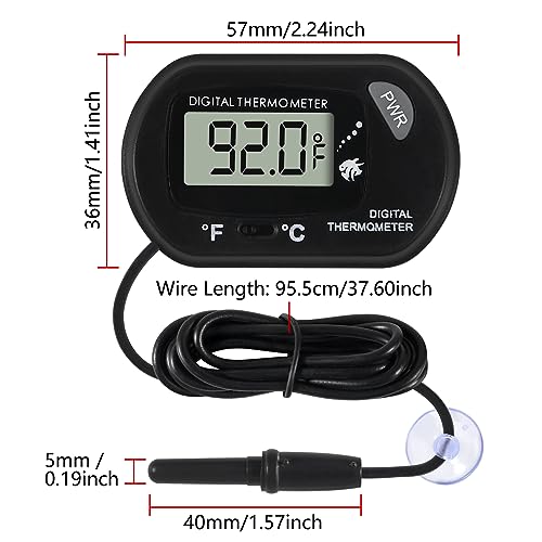 Image of 20Pcs Aquarium Thermometer Fish Tank Thermometer Reptile Fahrenheit Terrarium Water Temperature Indicator Test Digital with LCD Display Fahrenheit /Celsius