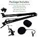 Lulu Home Mic Stand for Blue Yeti, Microphone Arm with Windscreen and Pop Filter Suspension Scissor Arm Stands for Studio Recording and Broadcasting, Blue Yeti Mic Stand