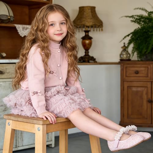 Image of GINFIVE Toddler Girls Dress Shoes Little Girls Mary Janes Ballerina Flats Shoes Toddler