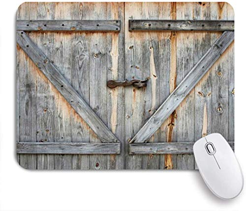 Preisvergleich Produktbild Benutzerdefiniertes Büro Mauspad,Country Old Wooden Garagentor American Style Dekoration Vintage rustikales Thema,Anti-slip Rubber Base Gaming Mouse Pad Mat