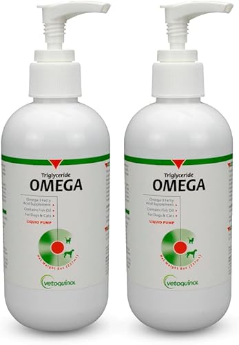 Vetoquinol Suplemento líquido de triglicéridos Omega 3 para perros y gatos, suplemento de aceite de pescado líquido con EPA y DHA, promueve la piel,