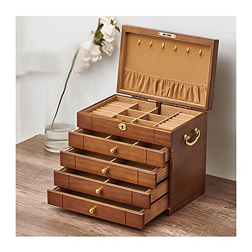 Boîte à bijoux en bois vintage avec tiroirs pour ranger élégamment vos colliers