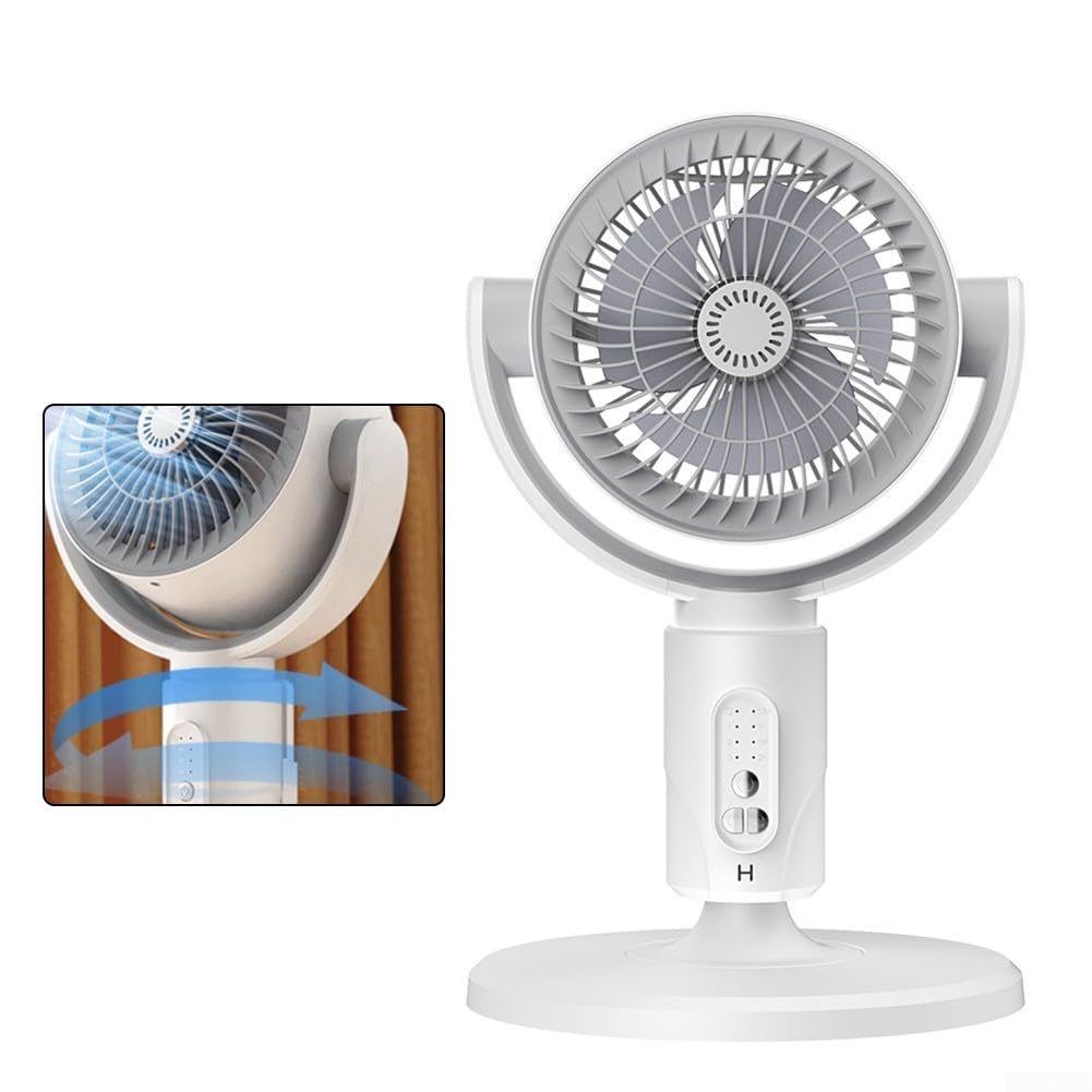 Ventilatore a piedistallo con telecomando, altezza regolabile, 3 livelli, potente ventilatore elettrico di raffreddamento per camera da letto soggiorno nero