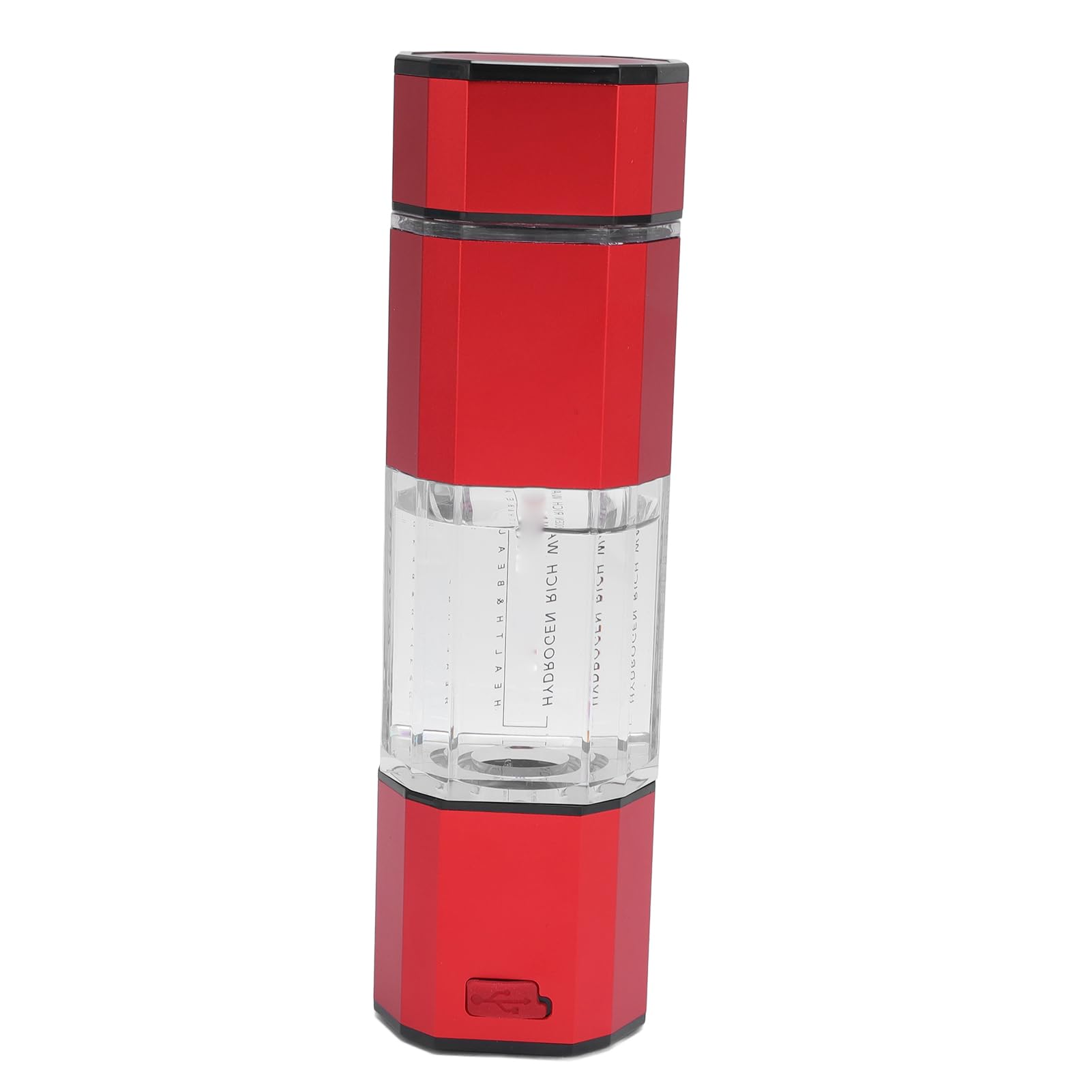 Jarra de agua de hidrógeno 5000PPB, lavado automático de contracorriente, botella de agua de hidrógeno portátil de 250 ml para viajes (rojo)