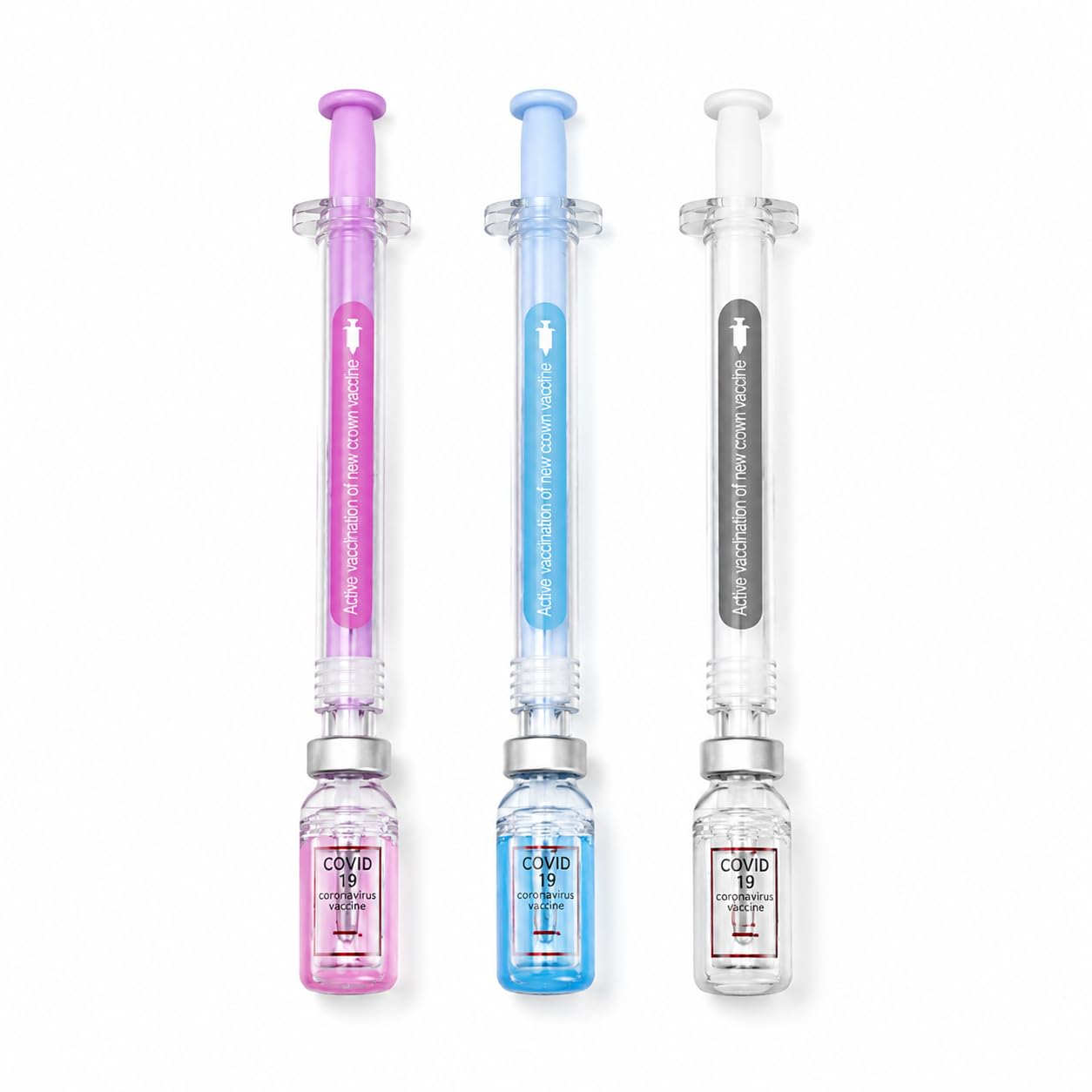 Joucien 4PC-0.5mm creative needle tube-shaped neutral pen, simulated syringe-shaped neutral pen - English three-color random — image 1
