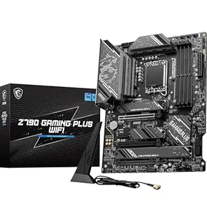 MSI Z790 Gaming Plus WiFi Motherboard, ATX - Supports 14th/13th/12th Gen Intel Core Processors, LGA 1700 - DDR5 Memory Boost 7200+MHz/OC, 1 x PCIe 5.0 x16, 4 x M.2 Gen4, 2.5G LAN, Wi-Fi 6E