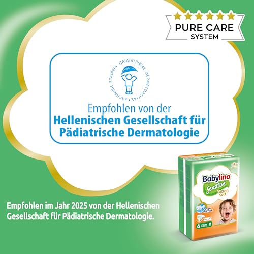 Babylino Sensitive Baby Windeln Größe 6, Extra Large (13-18Kg), 114 Windeln