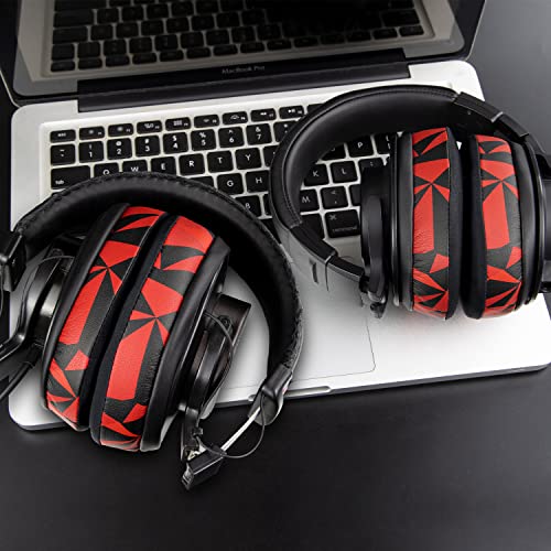 Image of SOULWIT Cooling Gel Earpads Cushions for Audio-Technica ATH M50X /M40X, HyperX Cloud /Alpha, SteelSeries Arctis, Ear Pads for Sony MDR-1ABT /1RBT /1RNC /7506, Turtle Beach Stealth 420X /600 - Red Storm