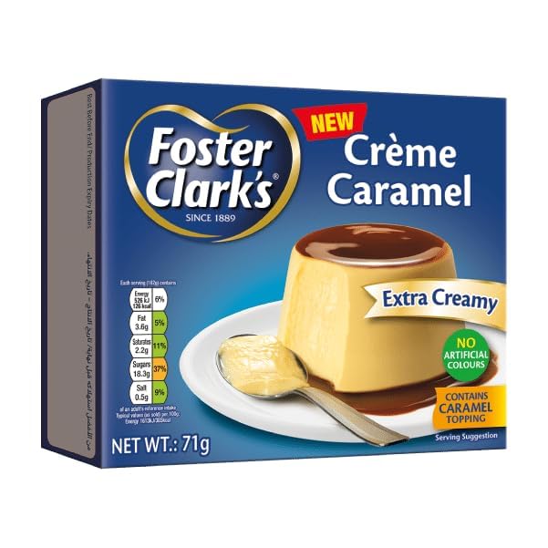 Foster Clark's Crème Caramel Dessert Mix, Includes Caramel Topping Sachet, 71g, X Pack of 2 (Product Of Malta) From DECADENT FOODS
