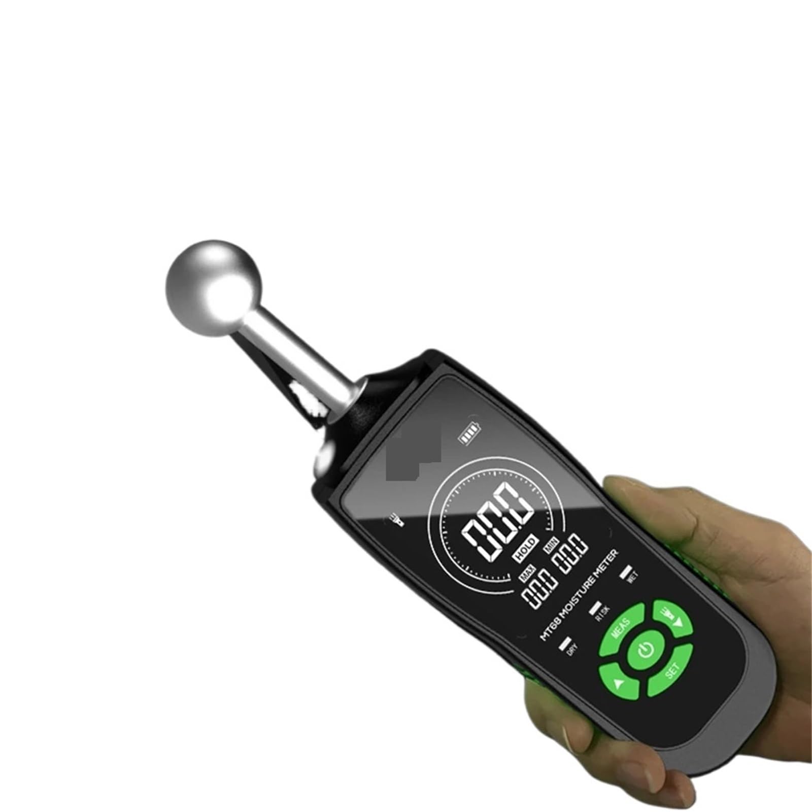 Misuratore di umidità, Misuratore Di Umidità Rilevatore Digitale Senza Puntale Profondità 5-40mm Non Invasivo Per Pareti Pannelli Legna Da Ardere Cartongesso E Cemento,per carta da legna