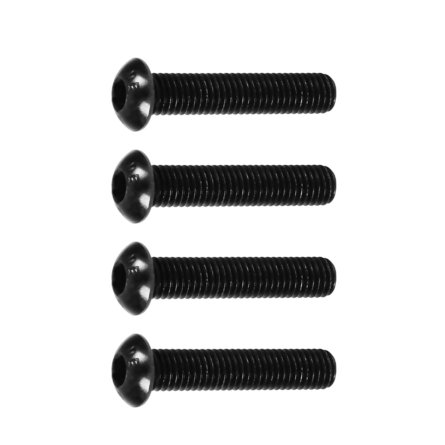 50Pcs M8x35mm Hex Socket Head Machine Screws Carbon Steel Inner Hex Socket Round Head Screw Fasteners Furniture Bolts Black