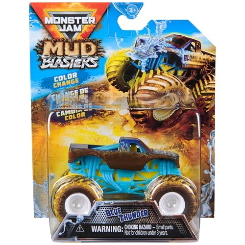 Monster Jam Monster Truck MUD Blasters aus Metall Maßstab 1:64 Farbwechsel zufälliges Modell 6072638 Spielzeugautos für Kinder Spielzeug für Kinder ab 3 Jahren