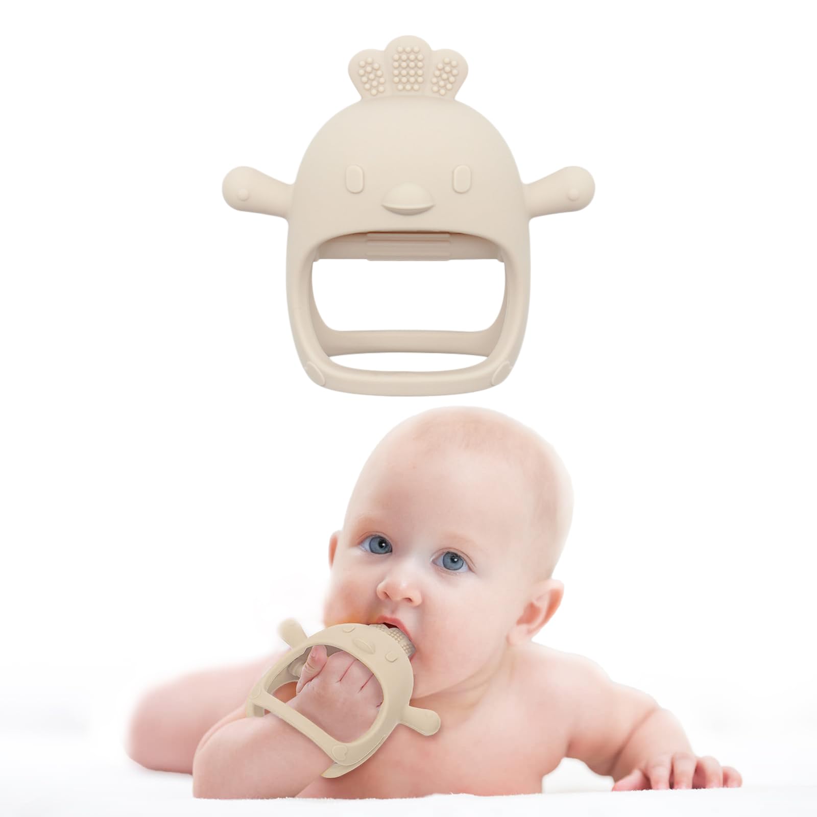 Beißring - Zahnungshilfe und Sensorisches Fäustling für Baby ab 0-12 Monate, Handschuhbeissring, Geschenke für Kleinkinder