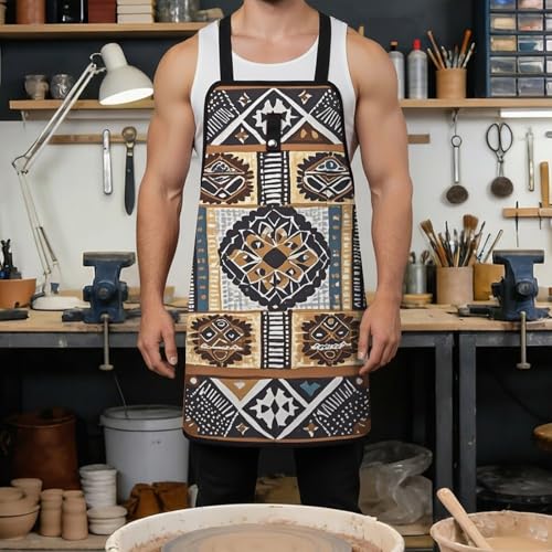 Delantal de trabajo africano tribal de tela miniatura 4