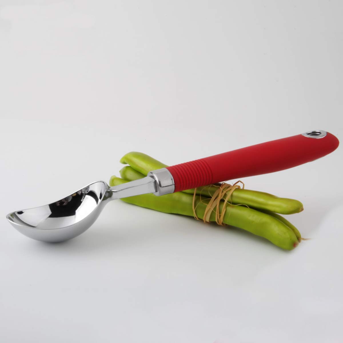 KPNG Ice Cream Scoop with Ergonomic Non-Slip Rubber Handle,Professional Kitchen Tool Perfect for Hard or Soft Ice Cream,Gelato,Cookie Dough,Sorbet,Pies Dishwasher Safe,Pack of-1