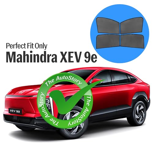 Image of AutoStory Custom Fit Black Mesh Car Sunshade for Mahindra XEV 9e | UV & Heat Protection Car Window Curtains | Privacy Car Sun Shade | Breathable Vehicle Specific Side Window Shades